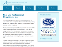 Tablet Screenshot of newlifeprofessionalorganizers.com